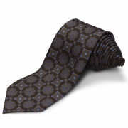 cravate à imprimé floral en twill de soie – marron