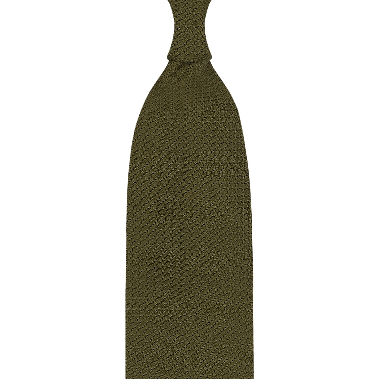 cravate en grenadine de soie garza grossa – OLIVE