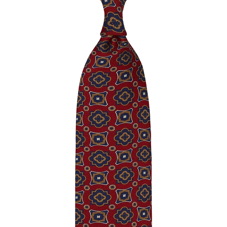 cravate à imprimé floral en twill de soie – rouge