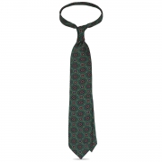 cravate à imprimé floral en twill de soie – verte