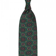 cravate à imprimé floral en twill de soie – verte