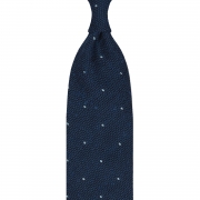 cravate à pois en grenadine de soie bleu royal et bleu ciel