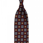 cravate à imprimé floral en twill de soie rouge