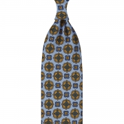 cravate à imprimé floral en twill de soie bleu royal
