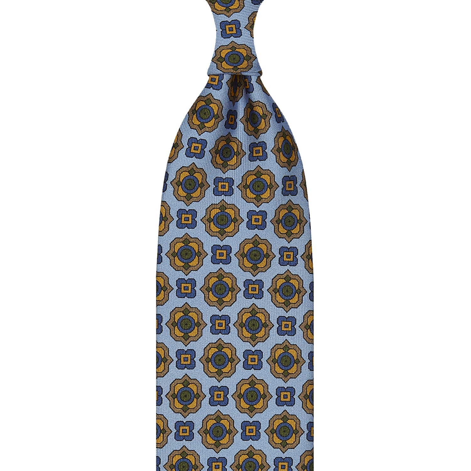 cravate à imprimé floral en twill de soie bleu royal
