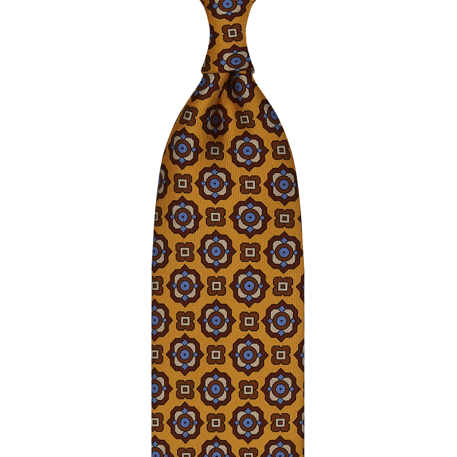 cravate à imprimé floral en twill de soie bleu ciel