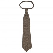 cravate classique non doublée en soie Tussah - marron / blanc moucheté