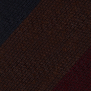 cravate rayée en grenadine de soie shantung – marron / bordeaux / bleu marine