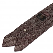 cravate classique non doublée en soie Tussah - bordeaux / blanc moucheté