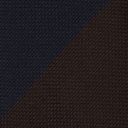 cravate à rayures en grenadine de soie garza fina marron / bleue marine