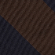 cravate en jacquard de soie - Bleu Marine / Marron