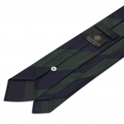 cravate en jacquard de soie - Bleu Marine / Vert Forêt