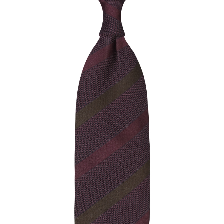 cravate à rayures mélangées en grenadine garza fina