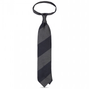 BLOCK STRIPE GRENADINE GARZA FINA TIE – GREY / NAVY