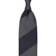 BLOCK STRIPE GRENADINE GARZA FINA TIE – GREY / NAVY