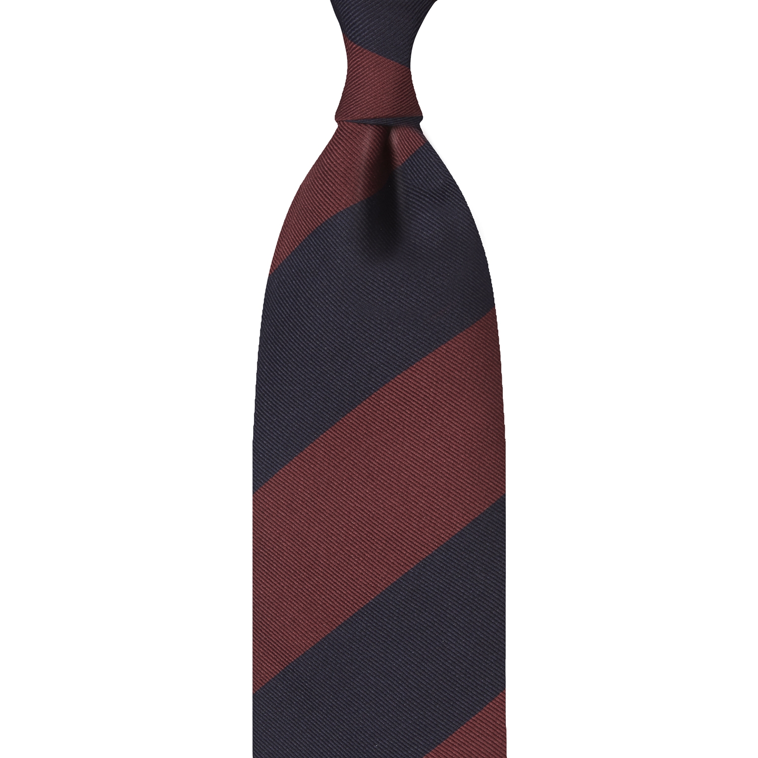 cravate en jacquard de soie - Bleu Marine / Bordeaux