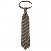 cravate à rayures en grenadine - Marron / Beige