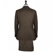 SSM12 – Costume droit deux pièces napolitain à chevrons – 100% laine Holland & Sherry 280 g/m2