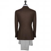 SSM14 – Veste droite napolitaine à chevrons marron – 310 g/m2 – Laine / Cashmere Loro Piana