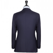 SSM15 – SOLID NAVY SINGLE BREASTED TWO PIECE NEAPOLITAN SUIT – 260 GR/MT – 100% PIACENZA ETHOS SUPER 170’S & SILK WOOL FABRIC