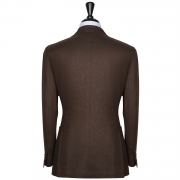 SSM14 – Veste droite napolitaine à chevrons marron – 310 g/m2 – Laine / Cashmere Loro Piana