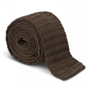 ZIG ZAG KNIT TIE – MOCHA