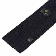 cravate tricot zig-zag – Bleu marine