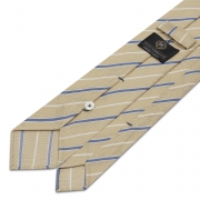 Cravate à rayures en grenadine shantung – Bleu ciel / Blanc