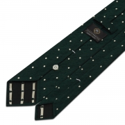 cravate à pois en shantung de soie vert forêt