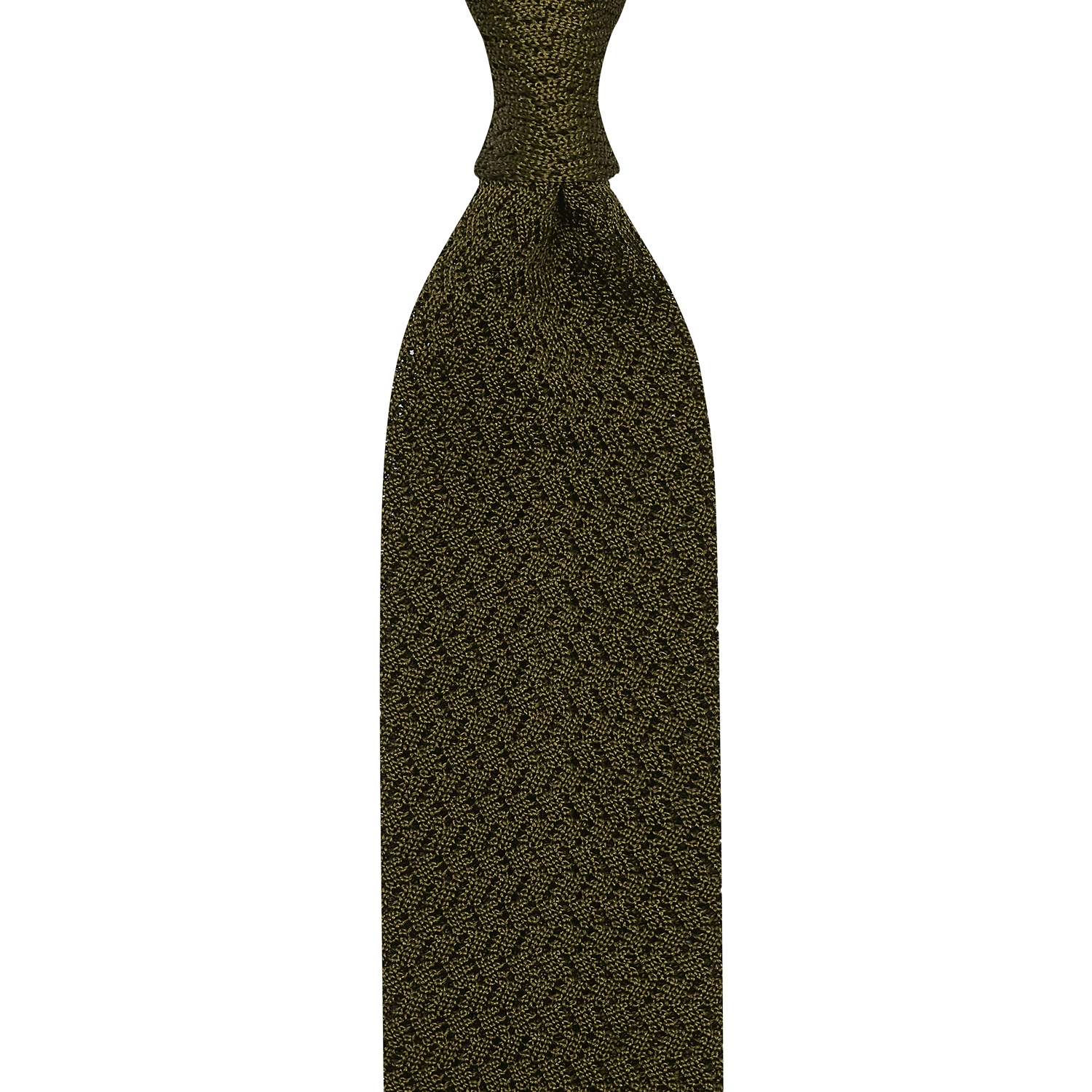cravate tricot zig-zag - Olive