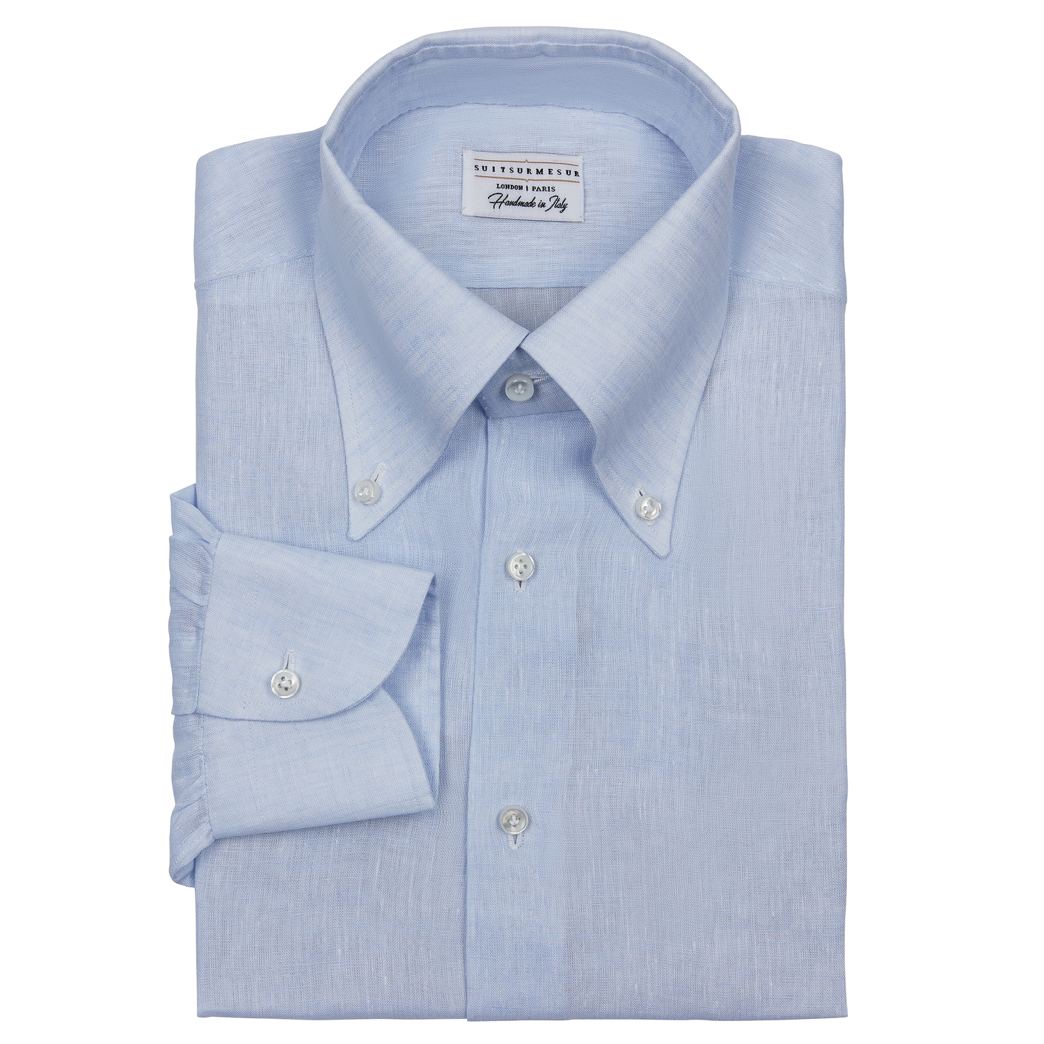Linen button down collar shirt