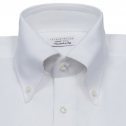 Poplin white button down collar shirt