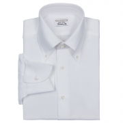 Poplin white button down collar shirt