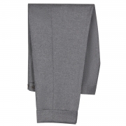 SSM-TR5 – Mid Grey double reverse pleats w/ side-adjusters - Cashmere/Wool mid-high waisted flannel trousers @Loro piana fabric