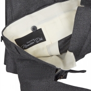 SSM-TR6 - Pantalon gris foncé à double pinces inversées - taille semi-haute - Mélange Cachemire/Laine @Loro piana