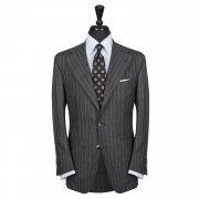 SSM3 - Grey Chalkstripe 2-piece Traveller's Suit - 100% Cacciopoli Fresco Traveller