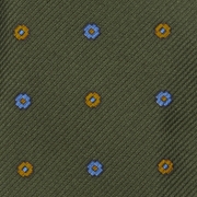 cravate en soie tissée à motifs ornementaux, olive