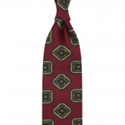 Cravate en soie à motifs médaillon imprimés – rouge