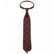 Cravate en soie à motifs médaillon imprimés – rouge