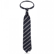 cravate à rayures en grenadine - Bleu Marine