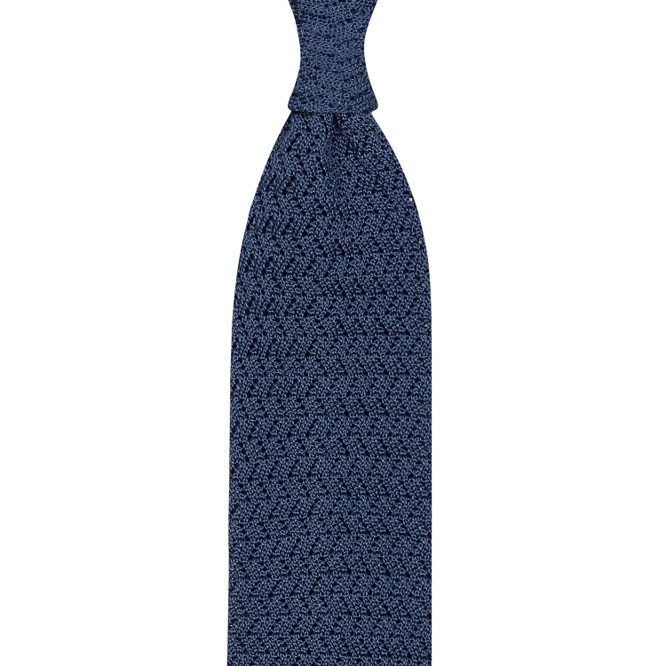 cravate tricot zig-zag - Bleu arctic