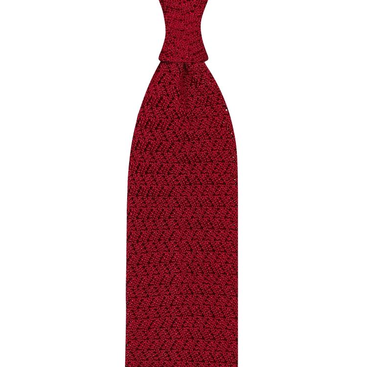 cravate tricot zig-zag - Rouge ardent