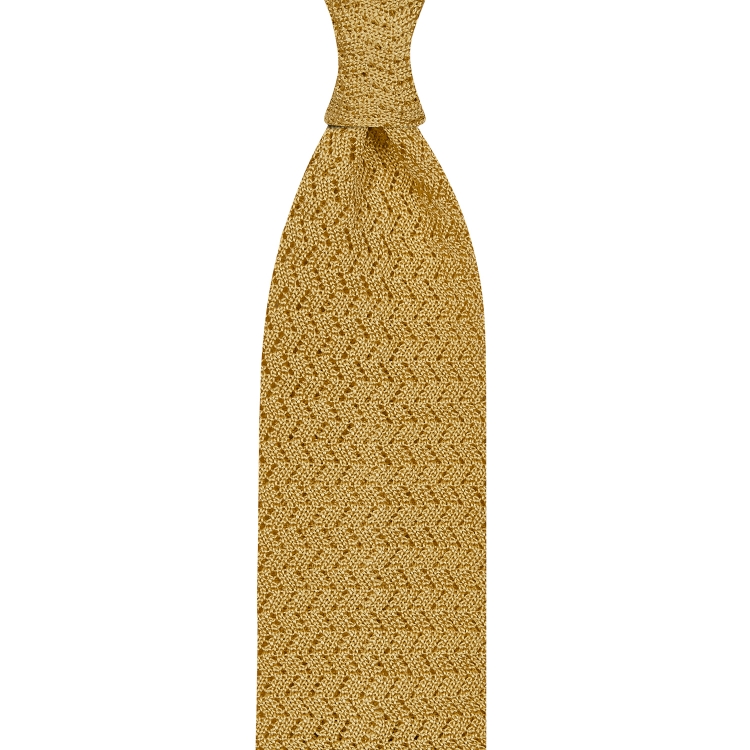 cravate tricot zig-zag - Jaune primevère