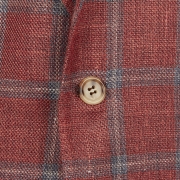 SSM13 - Check Patterned Rose / Light Blue Sport Single Breasted Neapolitan Jacket - Scabal Wool, Silk, Linen Hopsack Weave