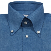 Chambray “Denim” Linen Button Down Collar Shirt