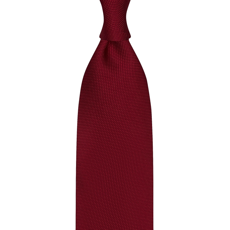 cravate en soie tissée - rouge cerise