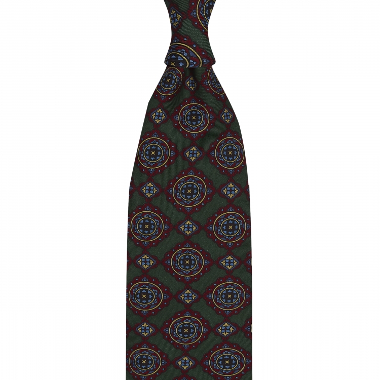 cravate à motifs lozange en soie