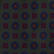 cravate en soie à motifs floraux imprimés artisanalement à la main