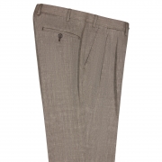 SSM-TR6 - Pantalon gris foncé à double pinces inversées - taille semi-haute - Mélange Cachemire/Laine @Loro piana