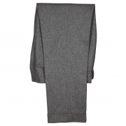 SSM-TR6 - Grey Double Forward Pleats W/ Belt Loops. 100% wool. Mid-High Waisted Flannel Trousers.